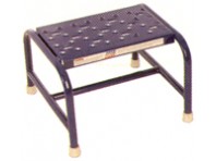 Slim Steel Rolling Warehouse Ladder - 1 Step Slim Steel Rolling Warehouse Ladder - 1 Step